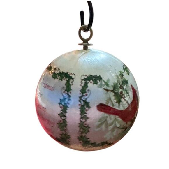Cardinal Sounds of Christmas Quote Silk Ball Holiday VTG Ornament Gift READ - Picture 9 of 9